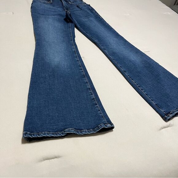 Good American 4P Blue Flare Wide Leg Jeans - Picture 3 of 9